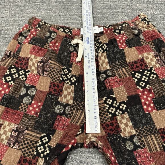 Gustin Japan Red Patchwork Joggers Men Small Geometric Pull On Drawstring USA - Picture 4 of 11